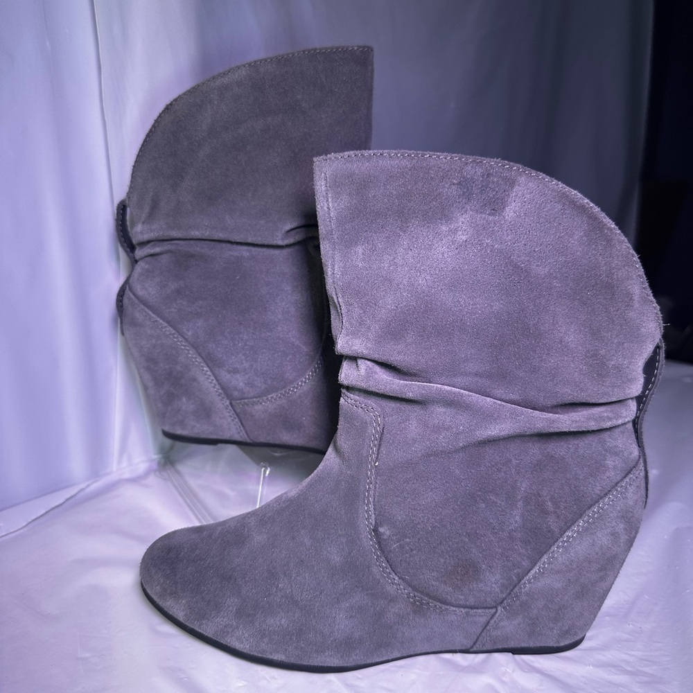 Gray Suede Women's Ankle Boots